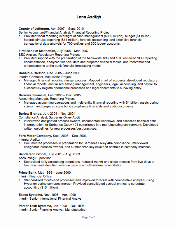 Resume Example for A Data Analyst Susan Ireland Resumes