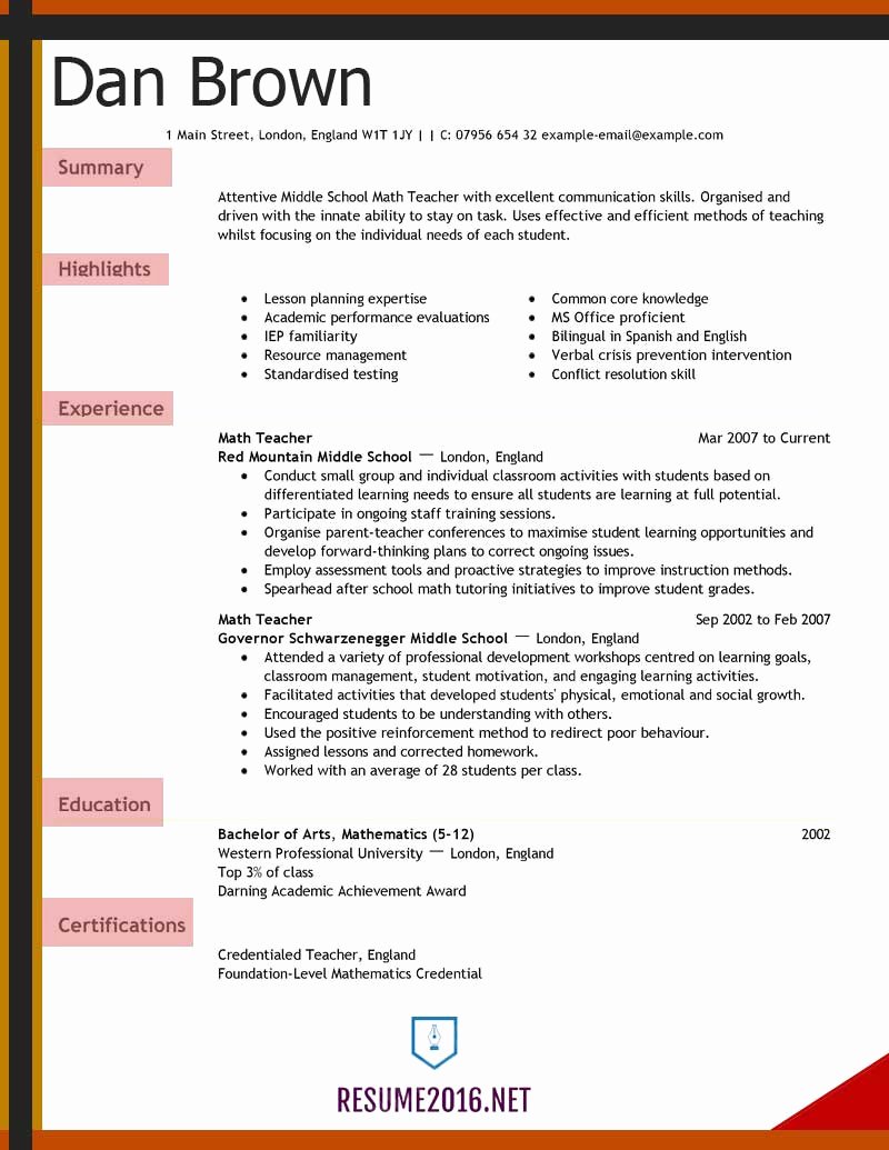 Resume Examples 2016 Archives • Resume 2016
