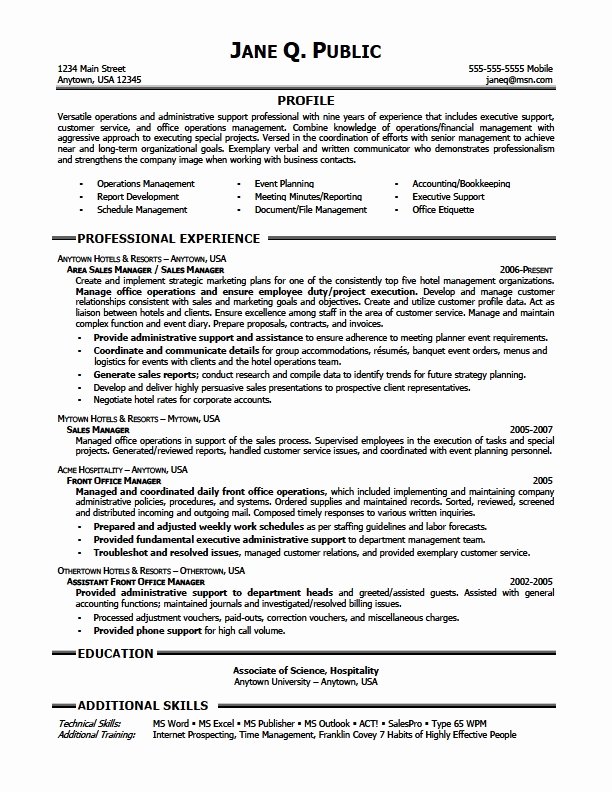 resume examples administrative assistant