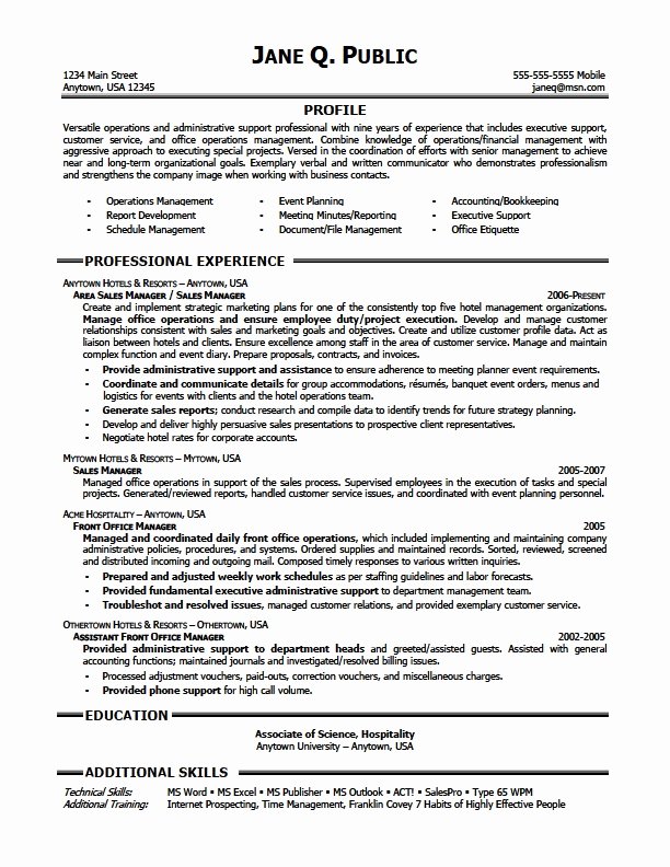 Resume Examples Administrative assistant