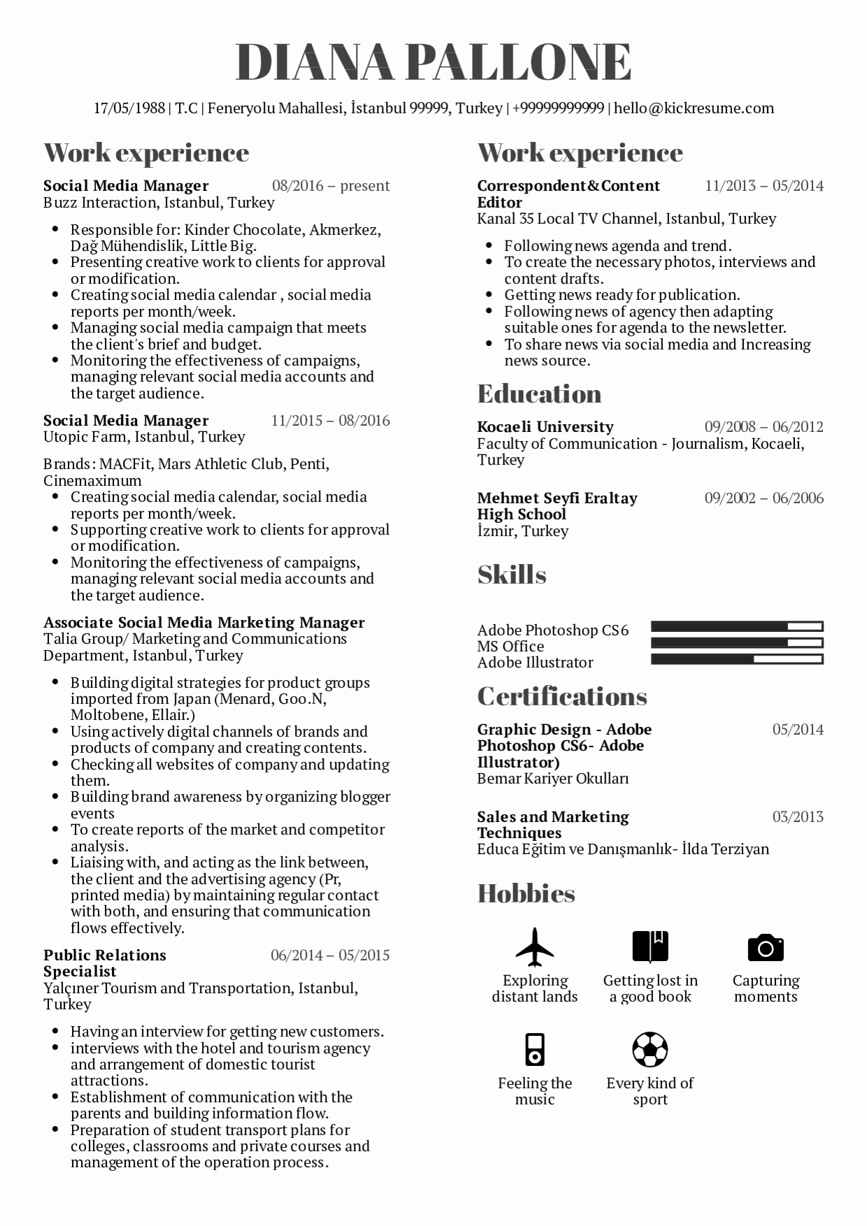 Resume Examples by Real People Loreal social Media