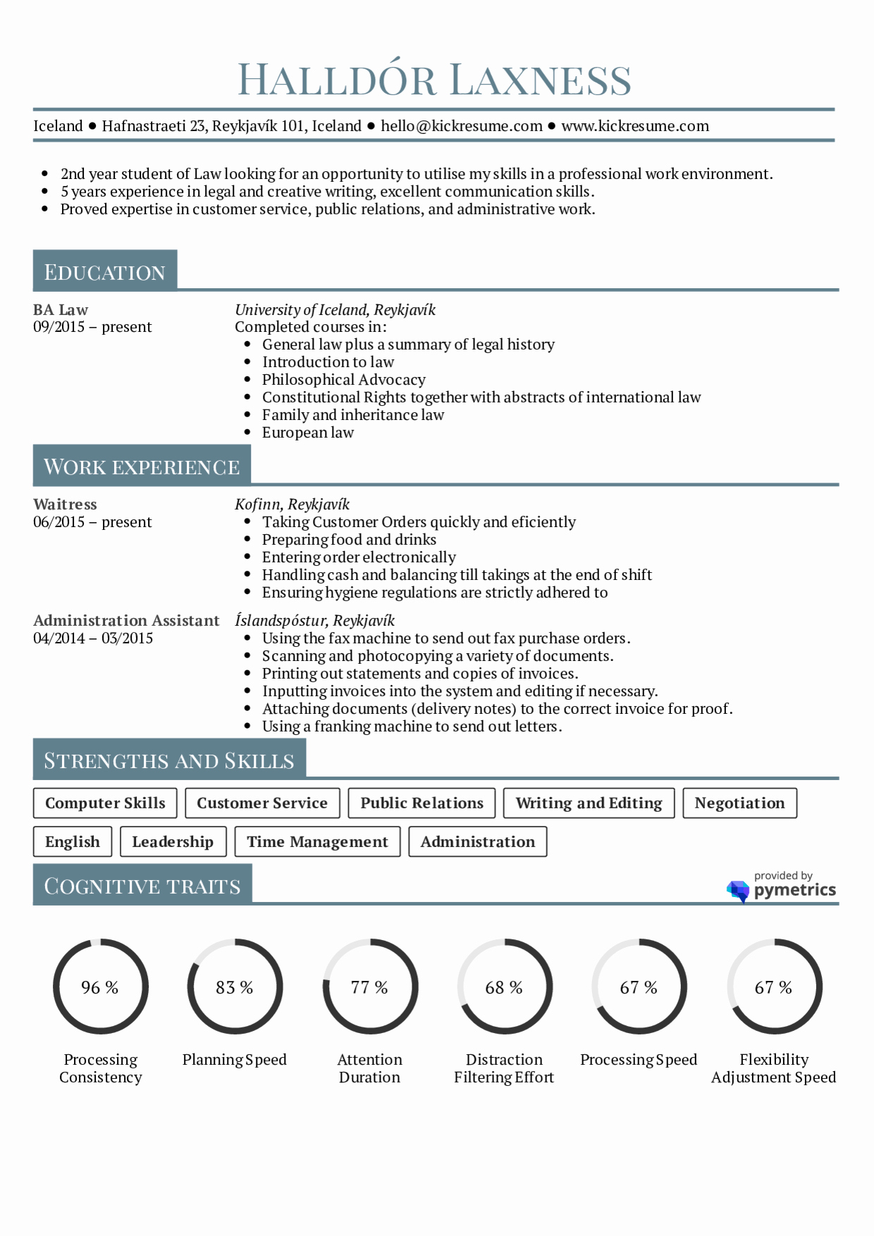 Resume Examples by Real People Student Resume Law