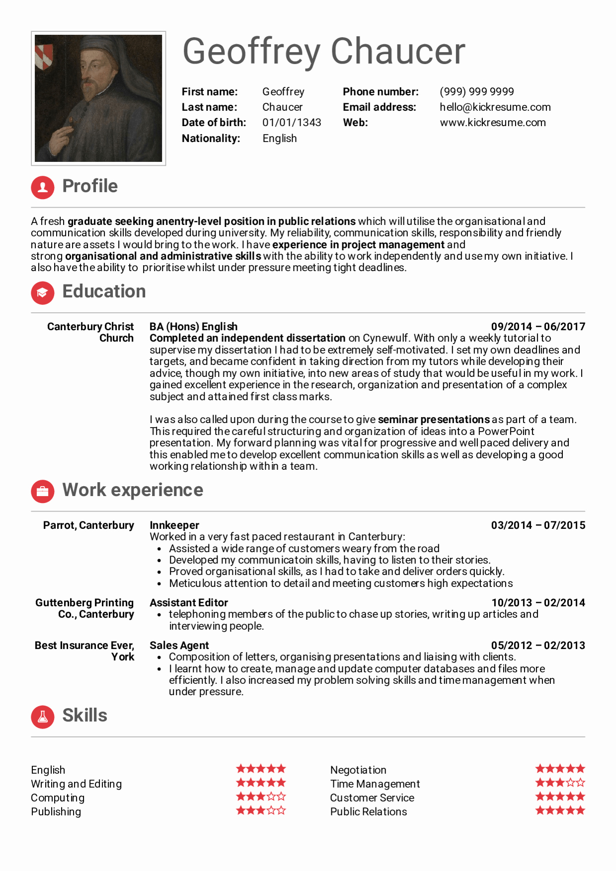 Resume Examples by Real People Student Resume Public