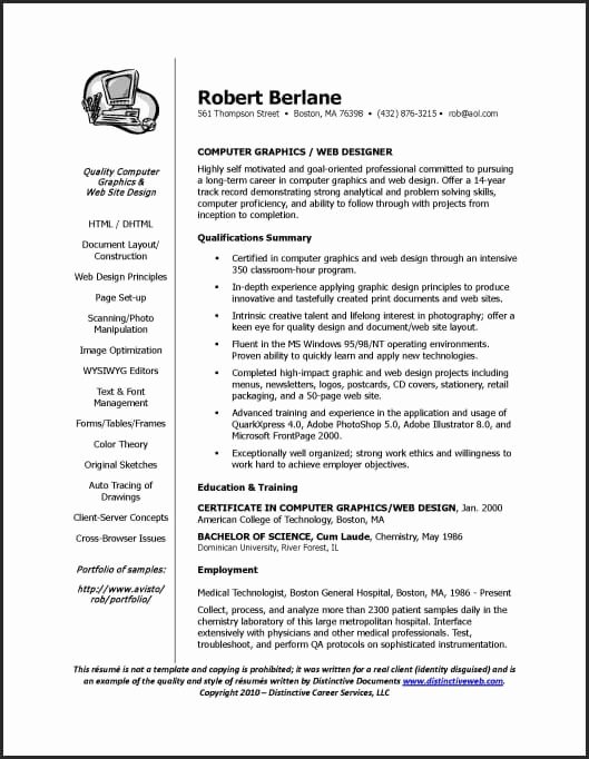 Resume for A Career Change Sample Distinctive Documents