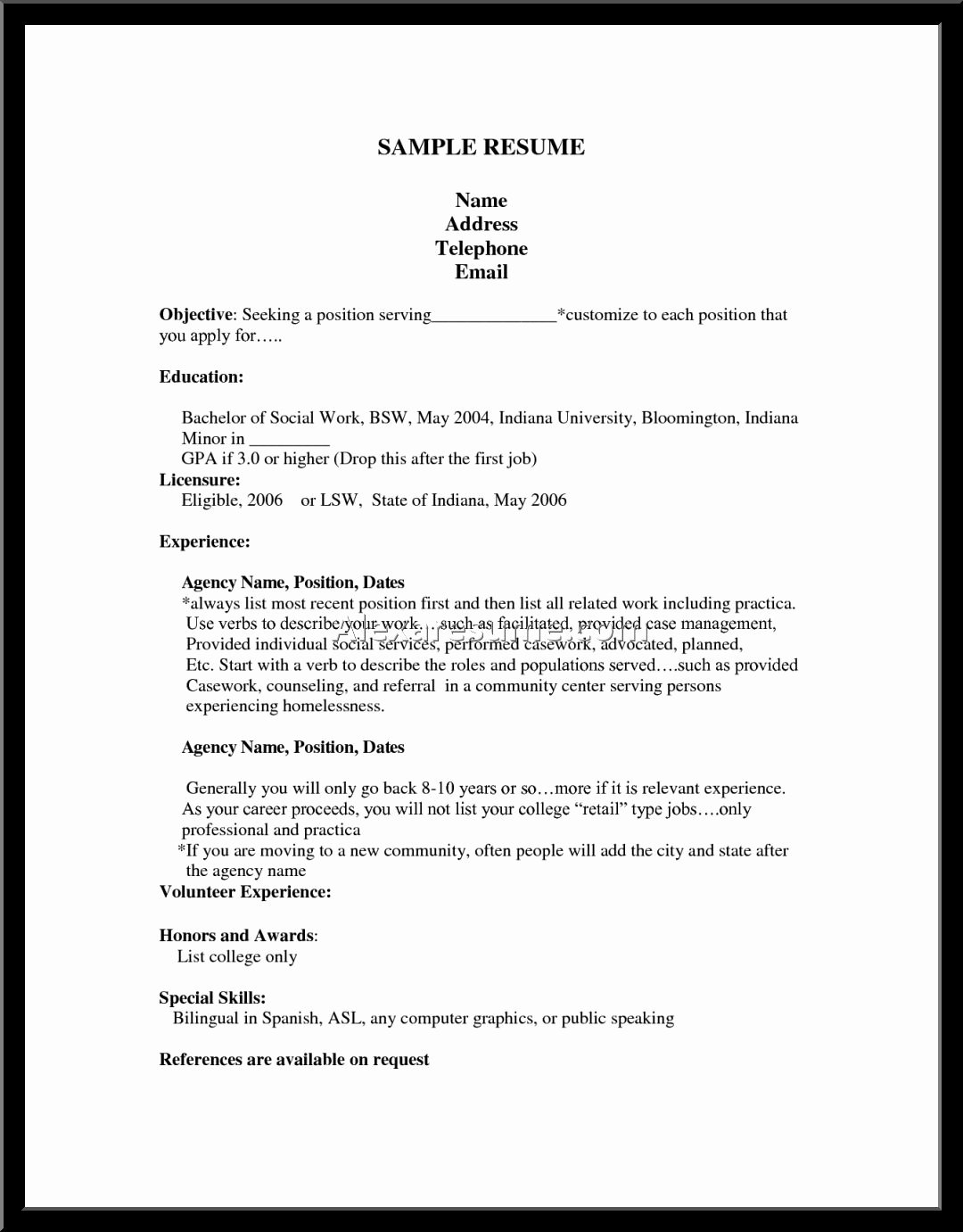 Resume for A Job Any Type – Perfect Resume format