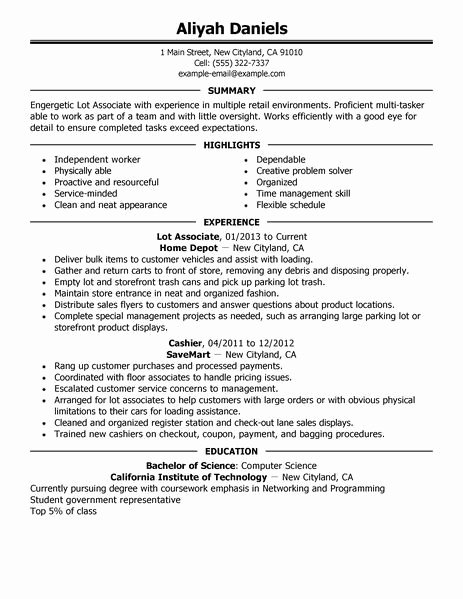 Resume for A Part Time Job Student Best Resume Collection