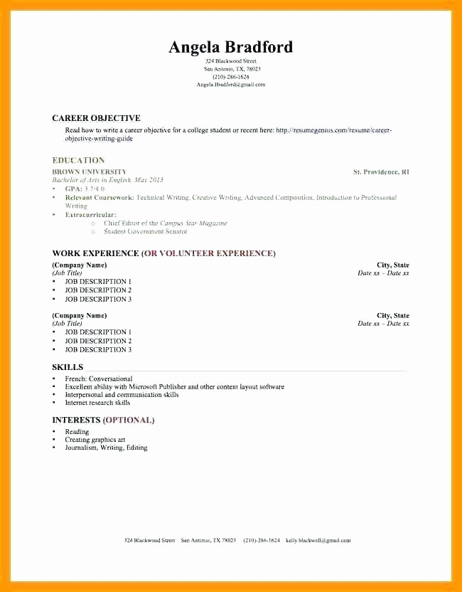 Resume for Campus Job Nyustraus Exaple Resume