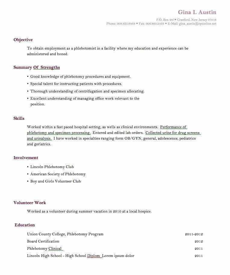 Resume for First Year College Student Best Resume Collection