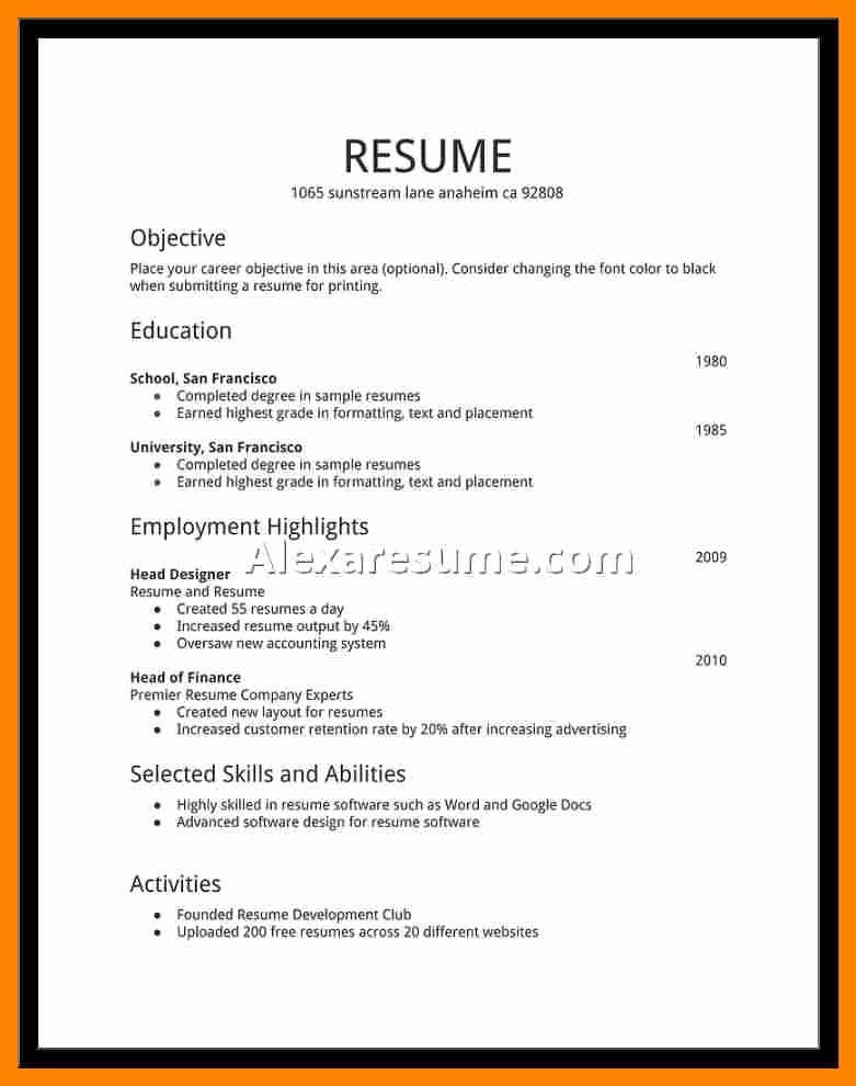 Resume for High School Student First Job Best Resume