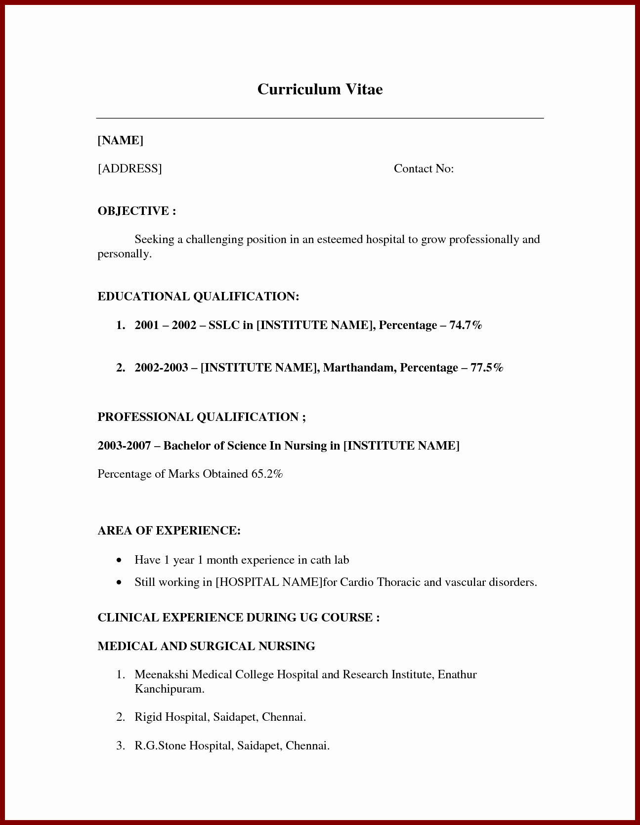 Resume for High School Students with No Experience Sample