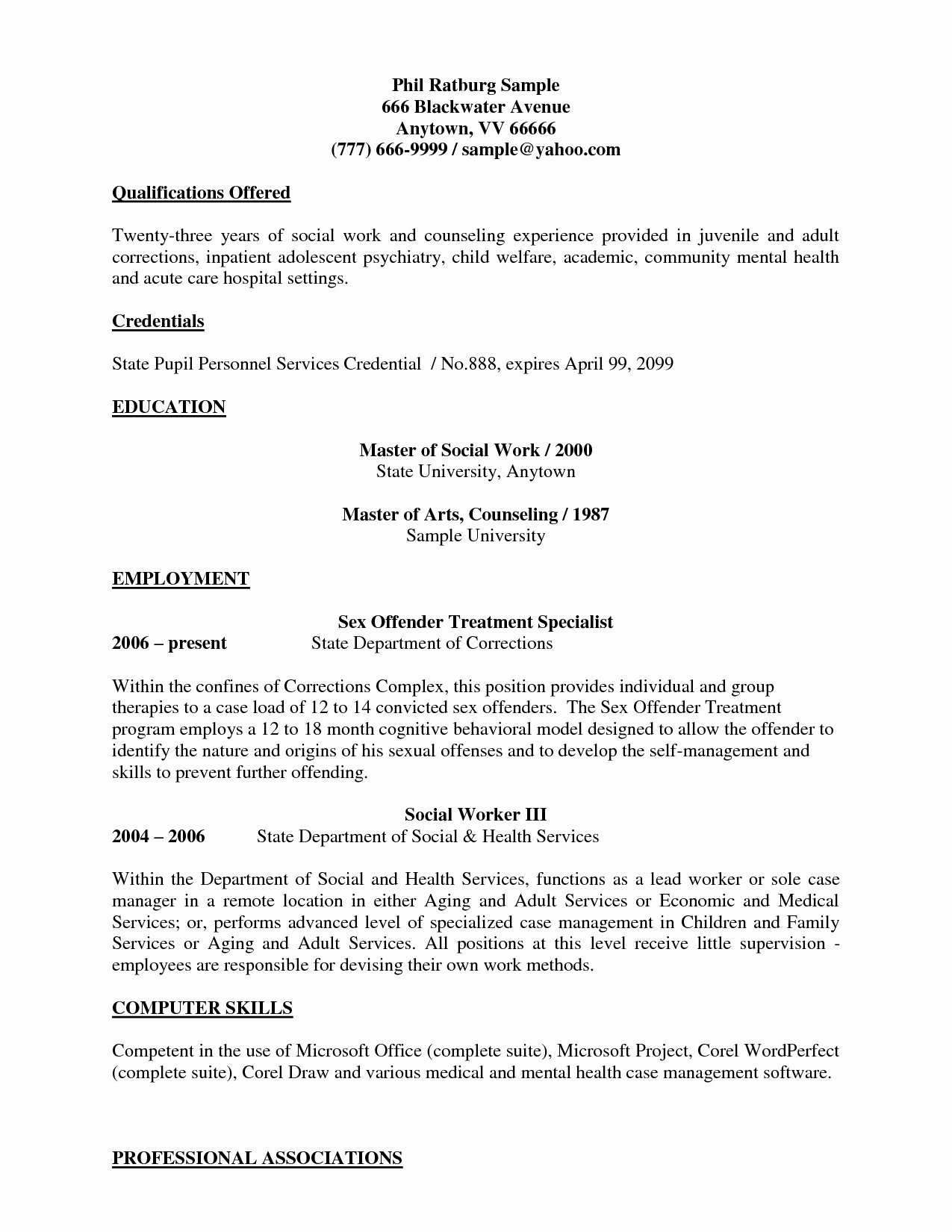 Resume for Human Services Worker Resume Ideas