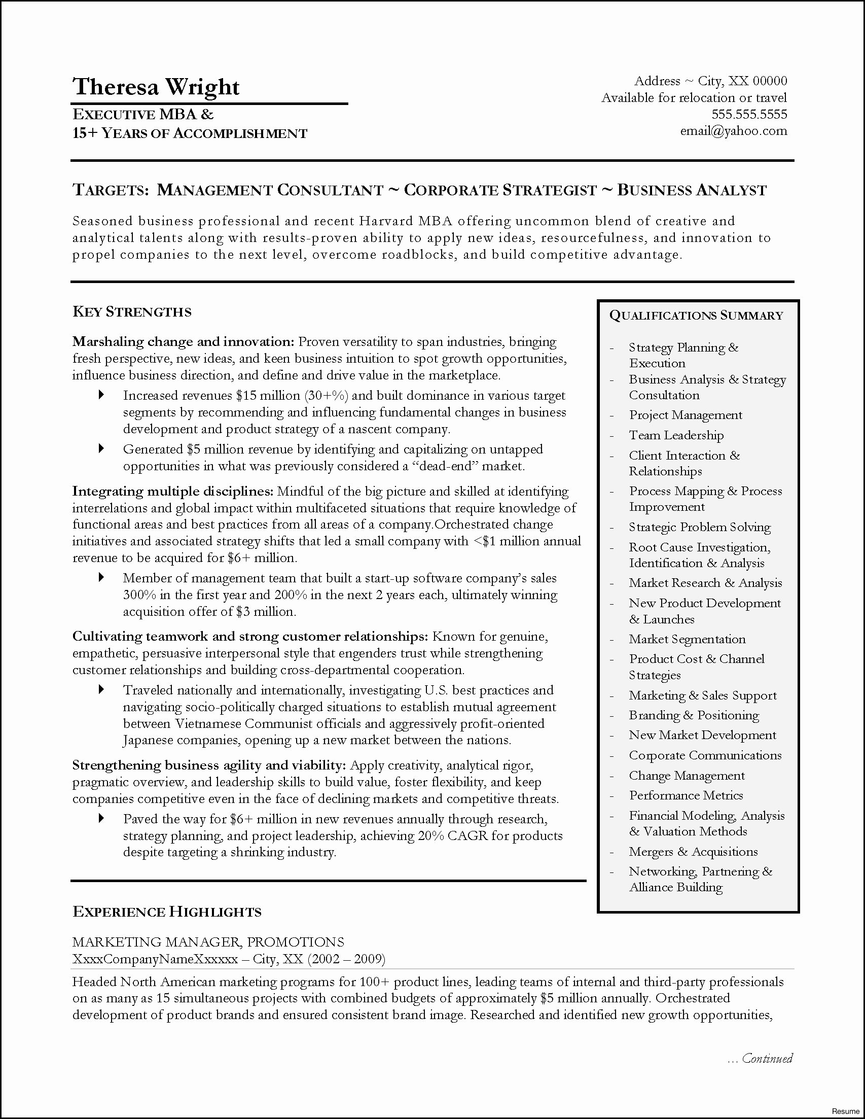 Resume for Mba Application Awesome Mba Resume Examples