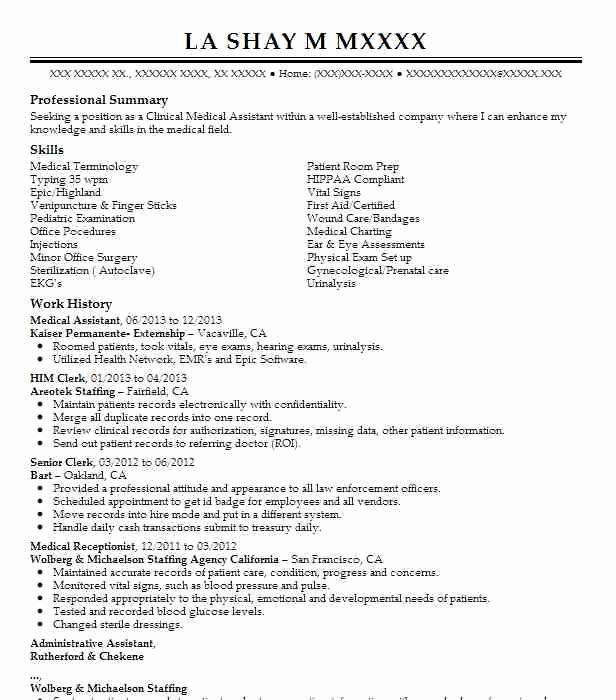 Resume for Medical assistant F Resume