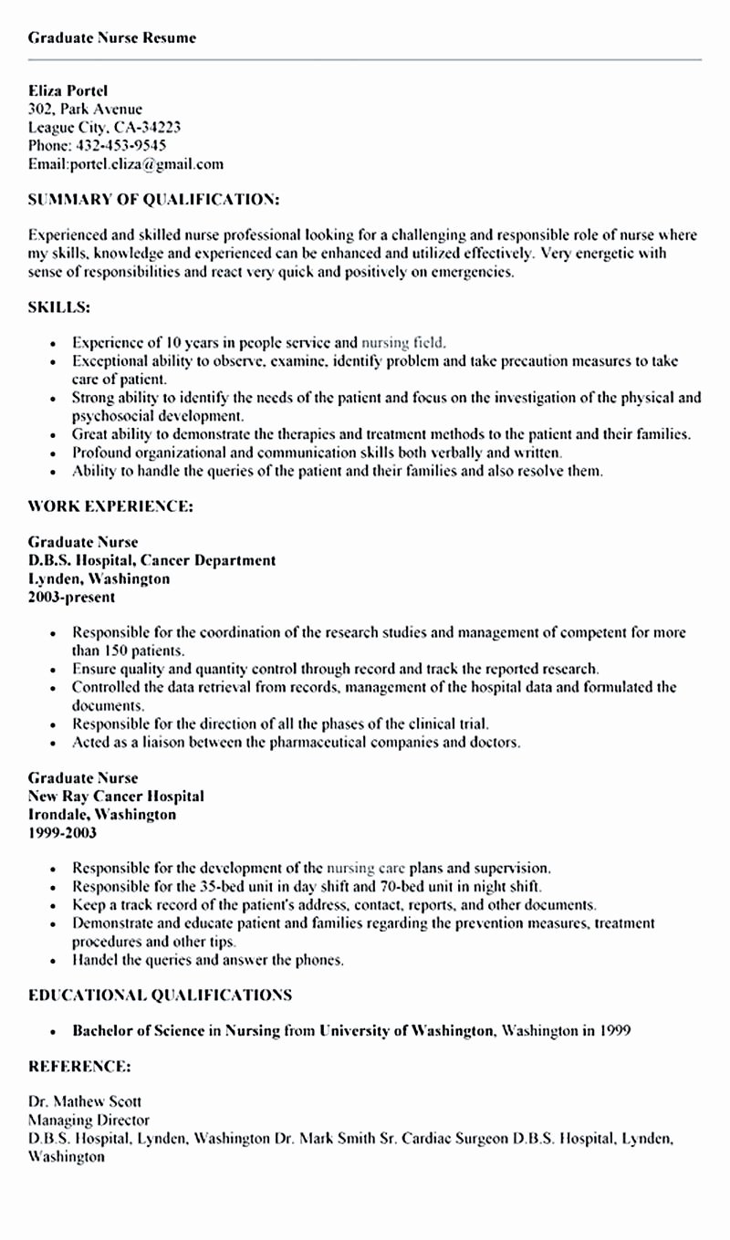 Resume for Nursing Director