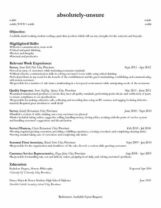 Resume for Part Time Job Student Best Resume Collection