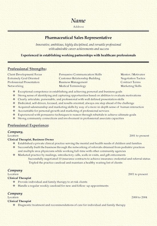 Resume for Pharmaceutical Sales Rep Best Resume Gallery