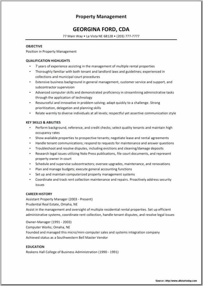 Resume for Property Manager Pdf Resume Resume Examples