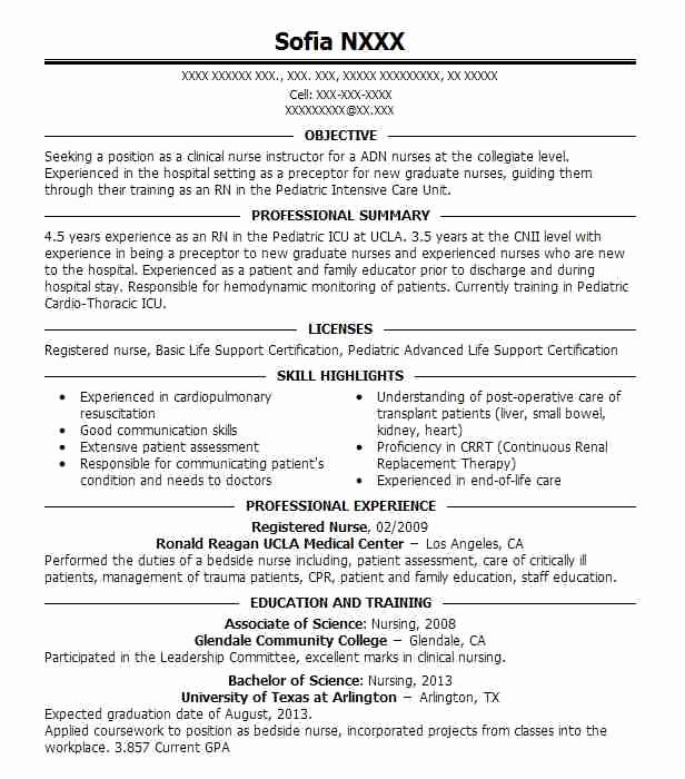 Resume for Registered Nurse F Resume