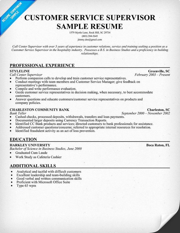 Resume format Resume Examples Customer Service
