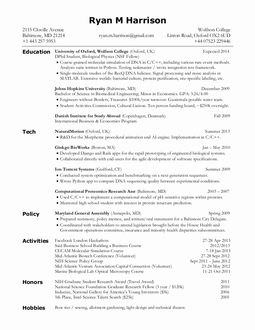 Resume format Resume format Latex