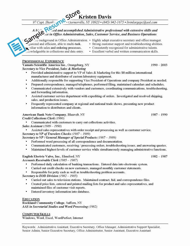 Resume Job Descriptions Examples