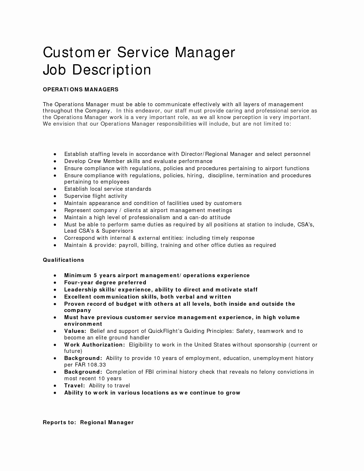 Resume Job Descriptions for Customer Service