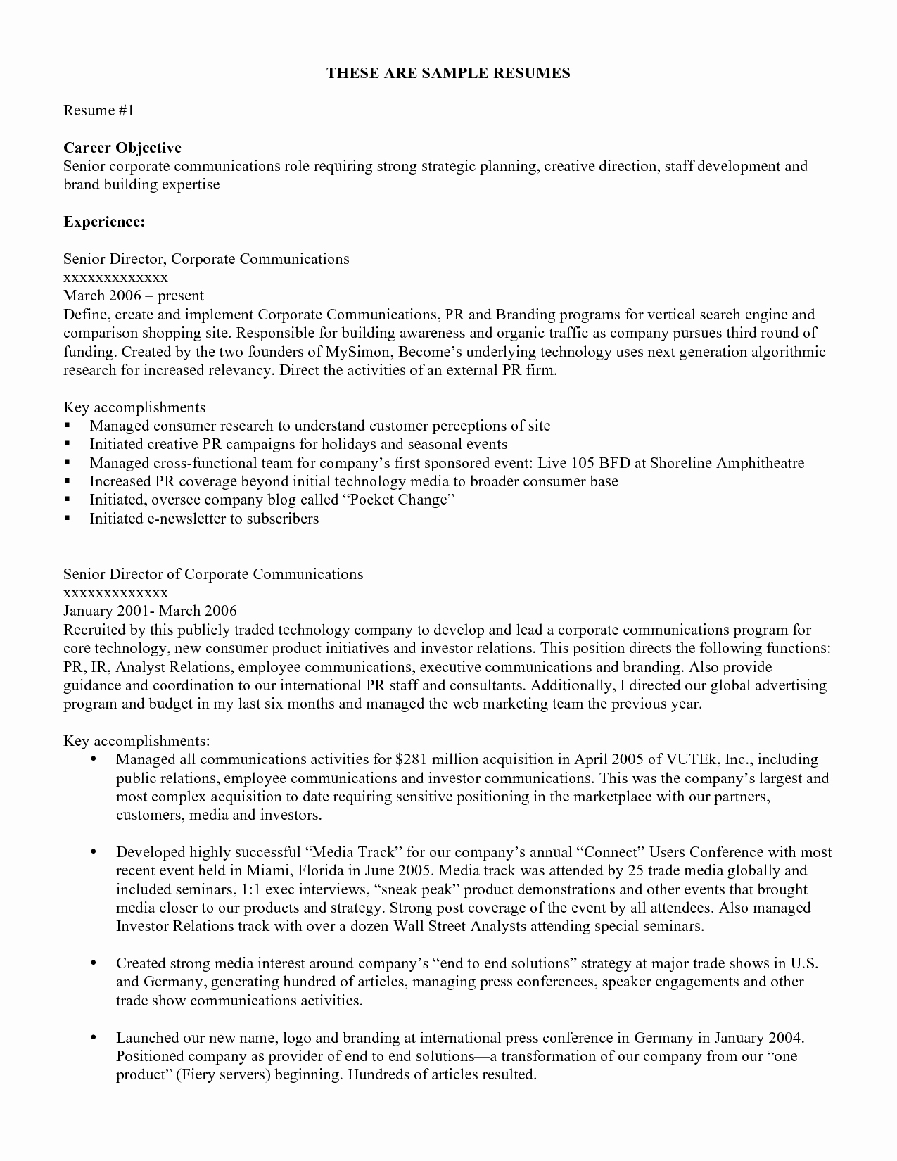 Resume Objective Examples Resume Cv