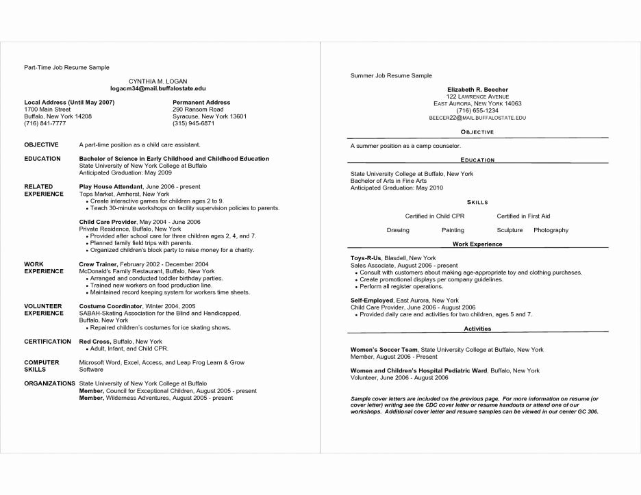Resume Objective for Part Time Job Best Resume Collection