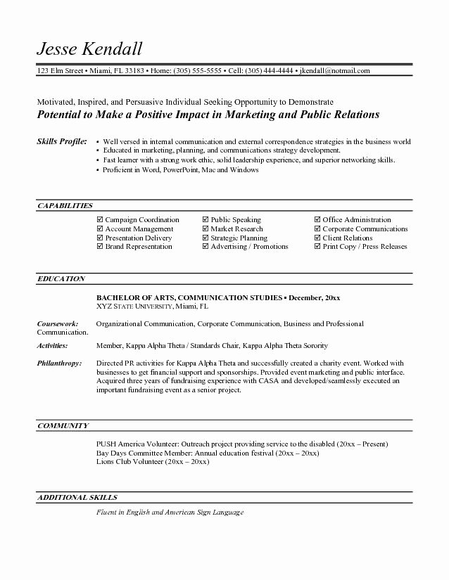 Resume Objective Samples for Entry Level