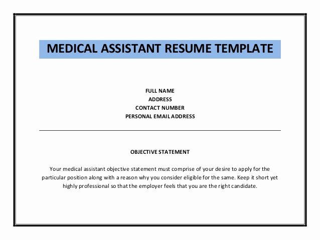 Resume Objective Statement Examples Medical assistant
