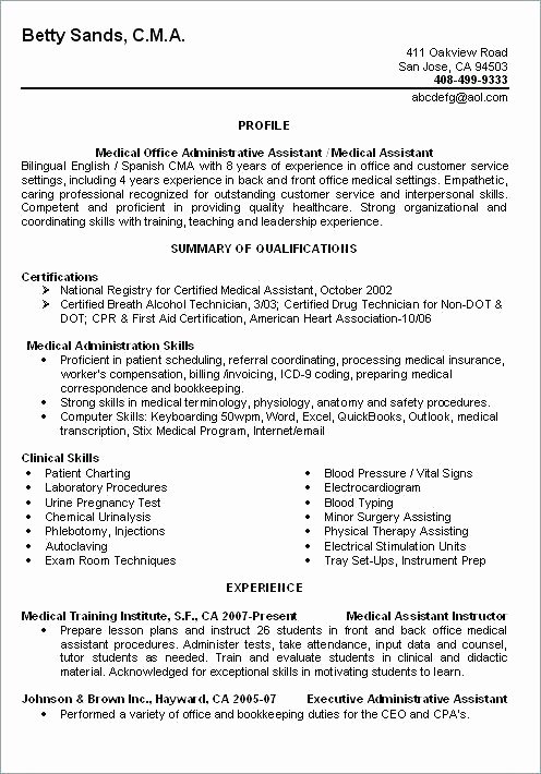 Resume Objectives for Medical assistant – Resume Ideas