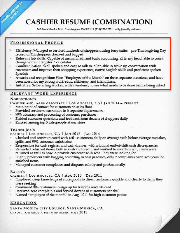 Resume Profile Examples &amp; Writing Guide
