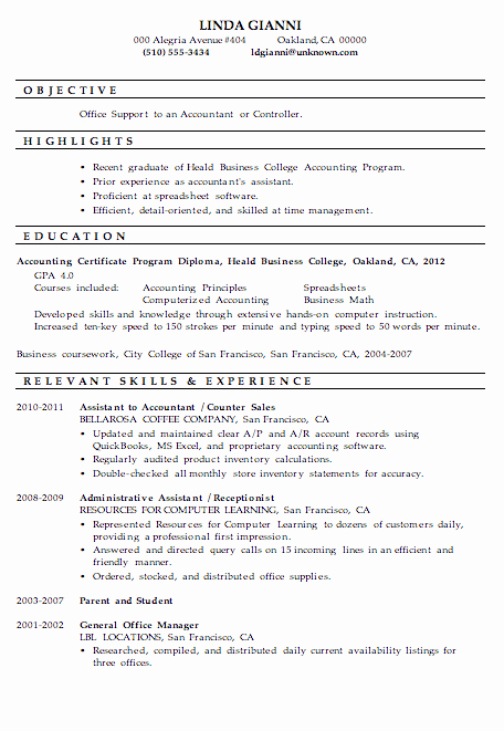 Resume Sample Fice Support