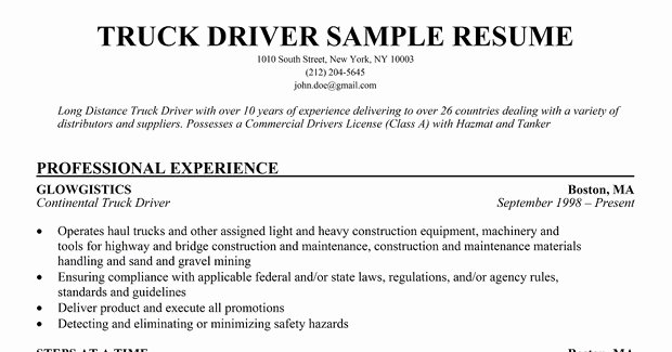 Resume Samples Local Delivery Driver Resume