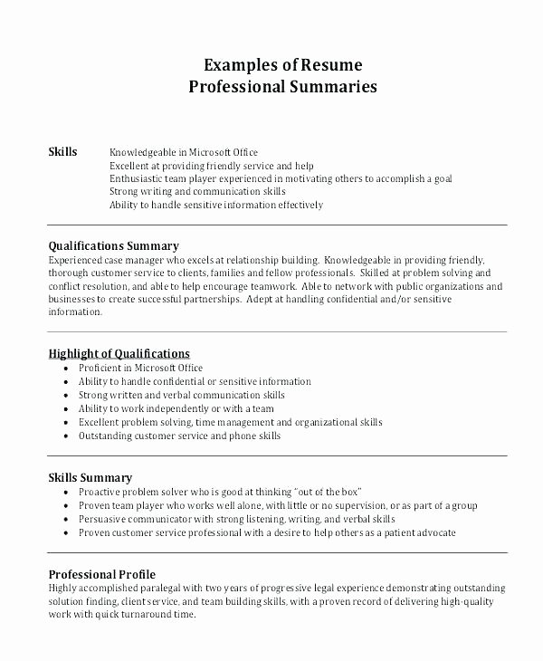 resume summary examples customer service manager