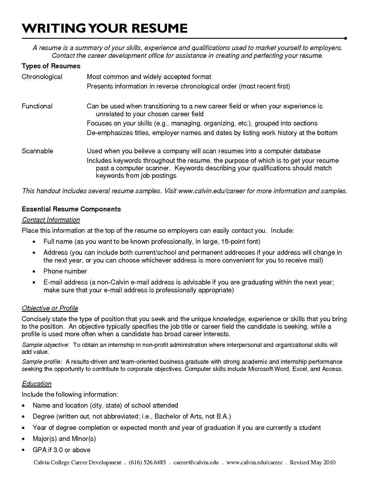 Resume Summary for Career Change Unique Career Change
