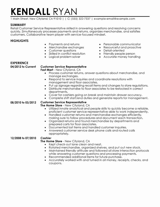 resume summary for customer service