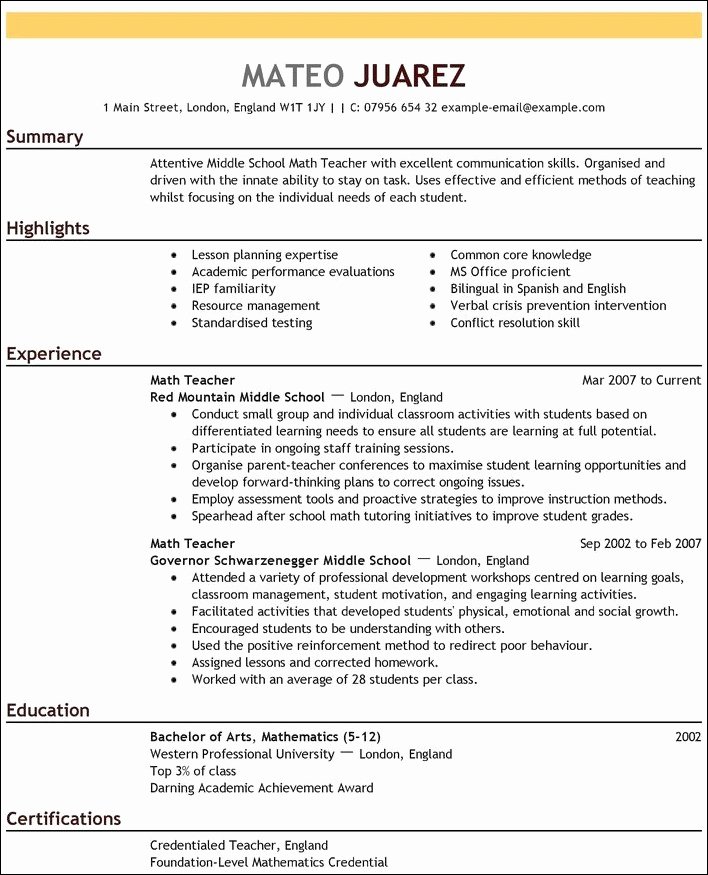 Summary Section Of Resume Examples