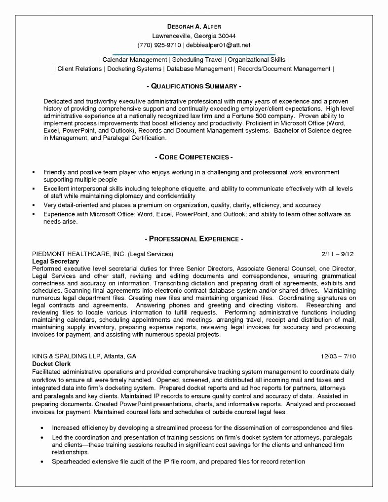 Resume Summary Statement Administrative assistant