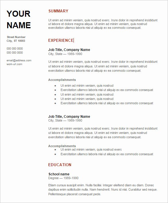 Resume Template 42 Free Word Excel Pdf Psd format