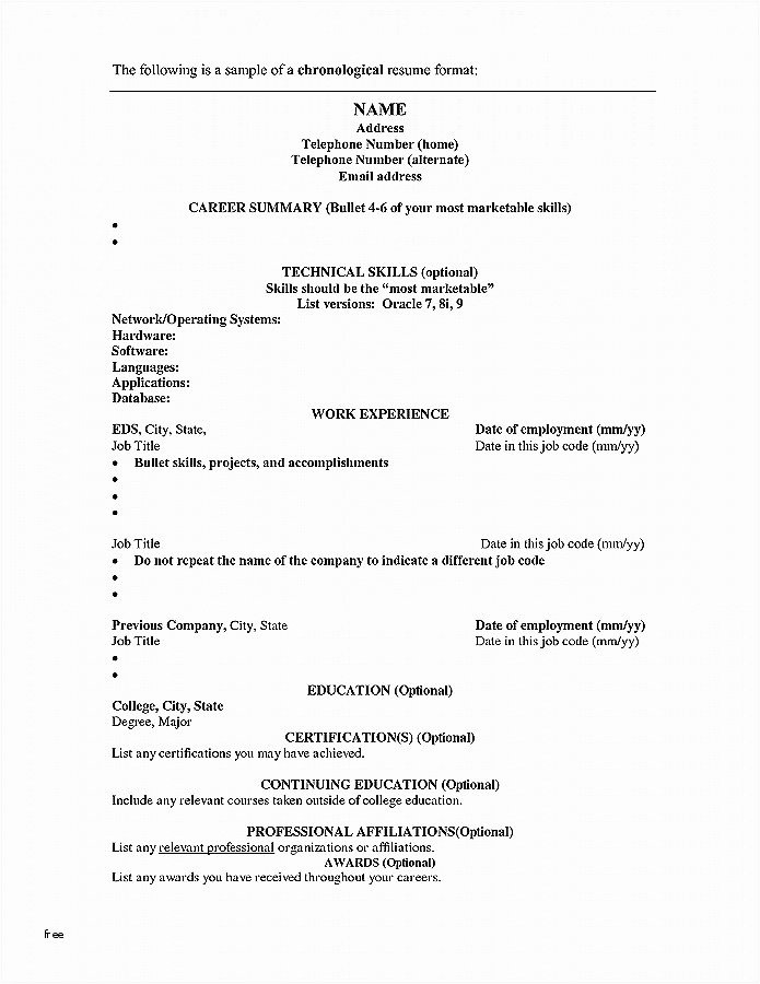 Resume Template for Cna