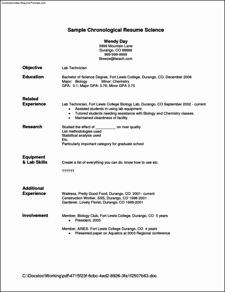 resume template for waitress