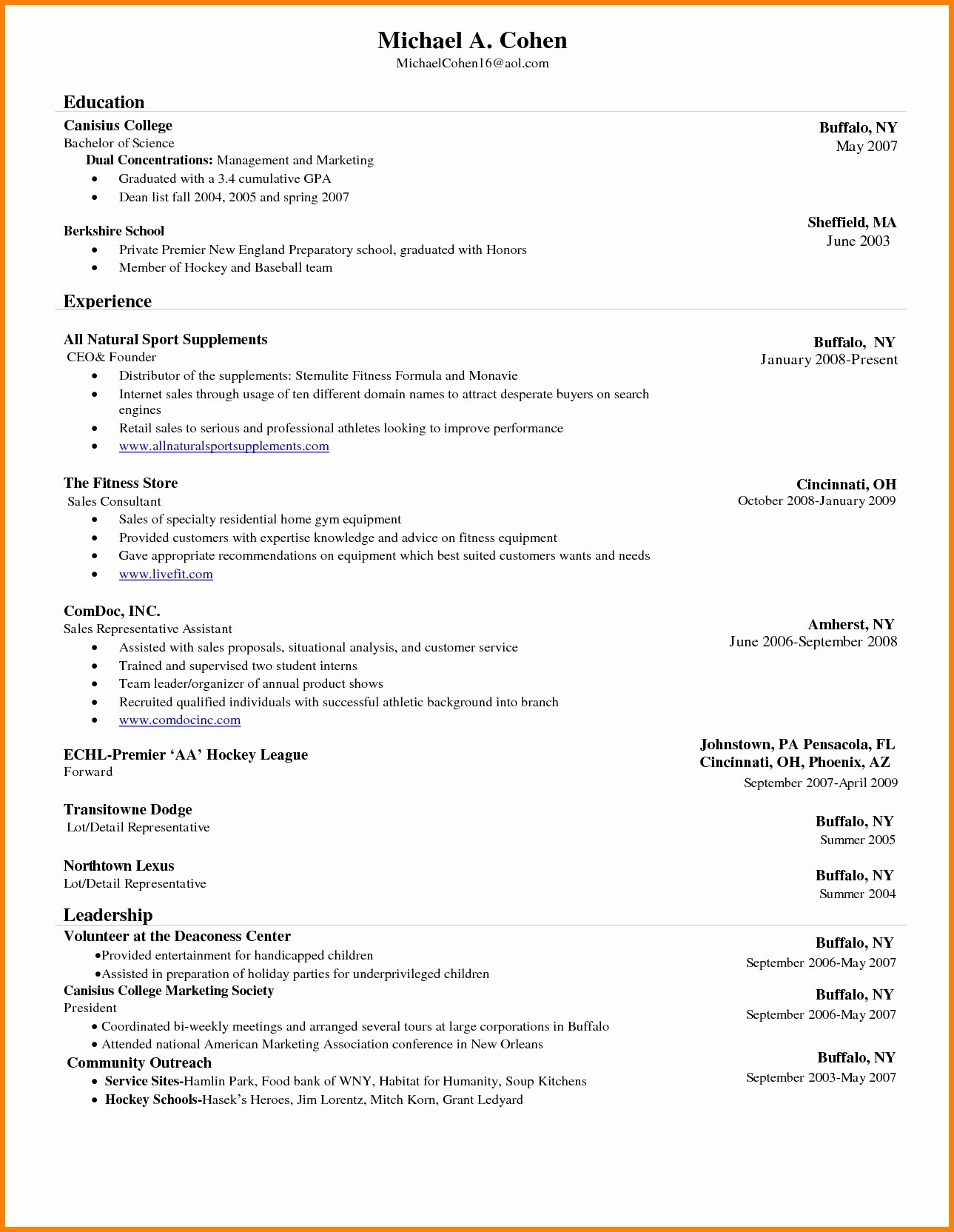Resume Template Microsoft Word 2017