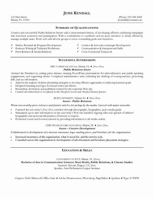 Resume Template Sample Resume for College Student Seeking
