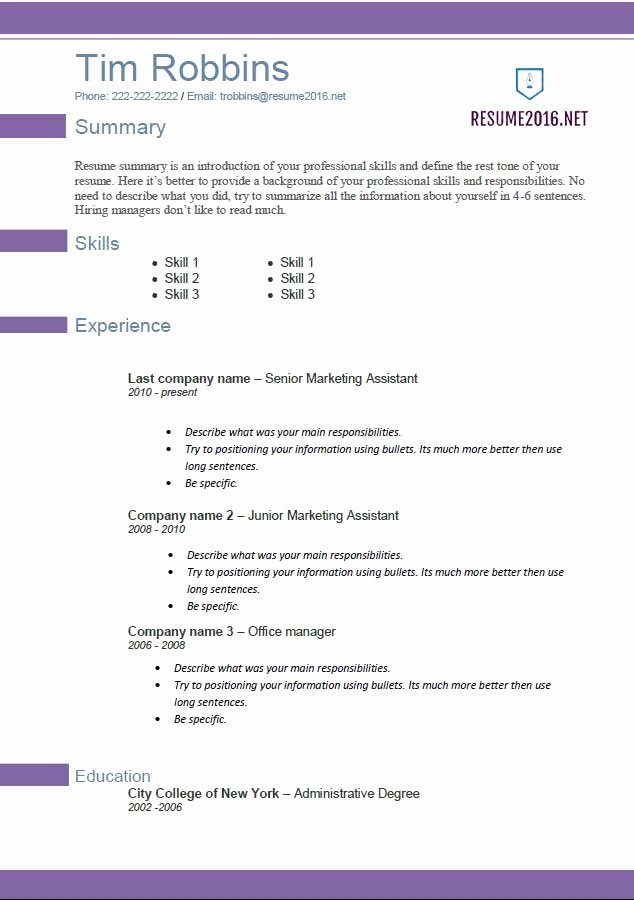 Resume Templates 2016 which E Should You Choose