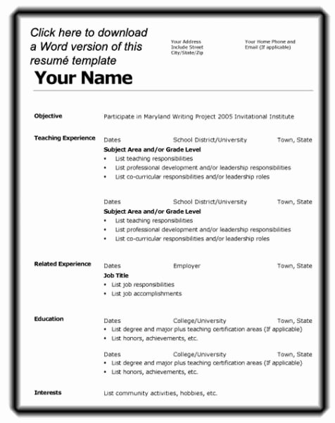 Resume Templates for College Students