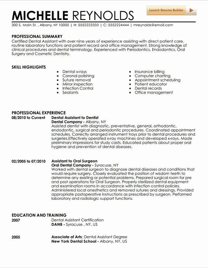 Dental Assistant Resume Template Letter Example Template
