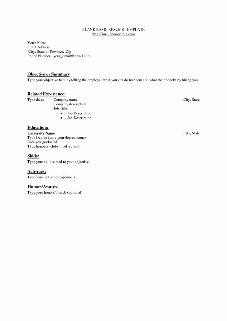 resume templates for kids