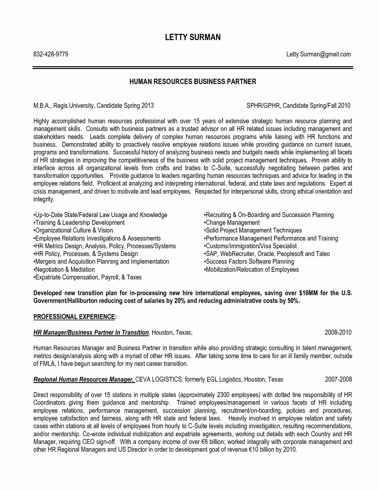 Resume Templates for Older Workers Resume Templates for