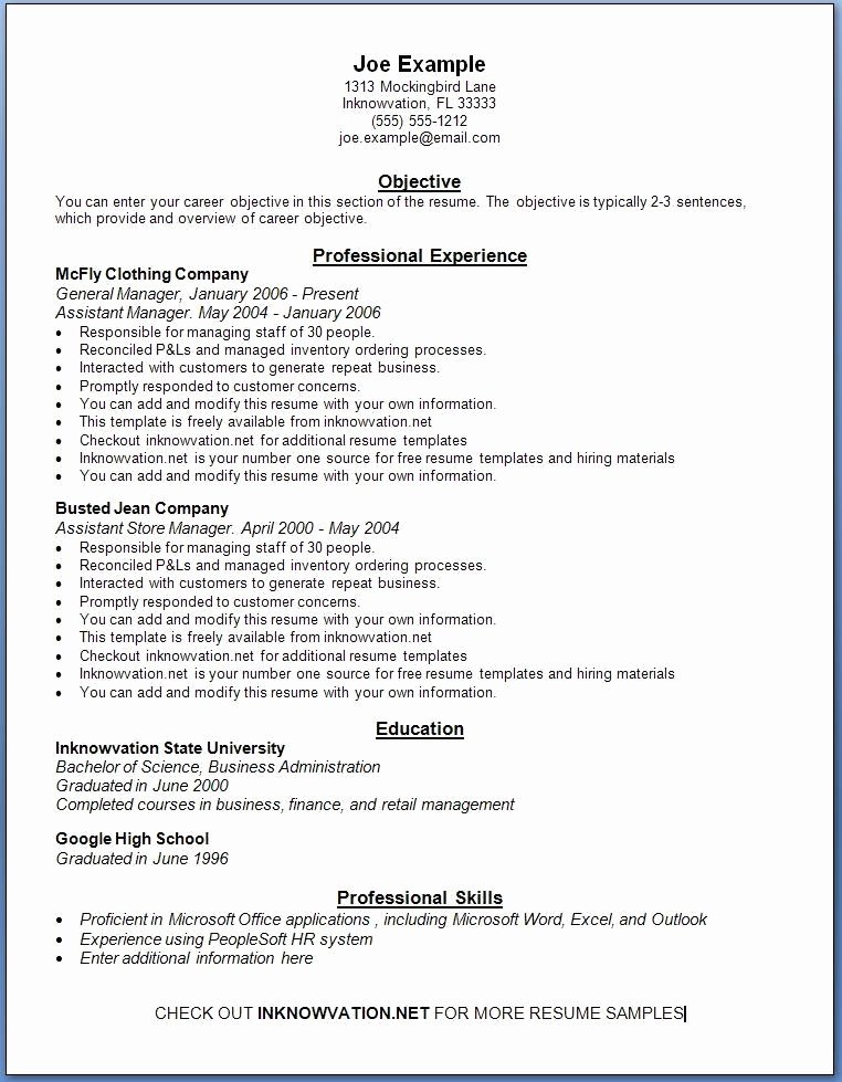Resume Templates for Wordpad